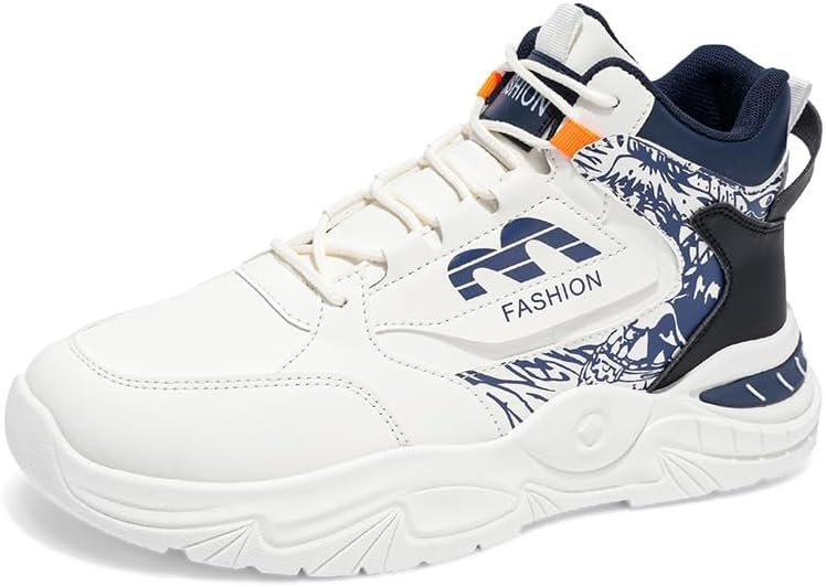 

Мужские замшевые кроссовки с круглым носком и шнуровкой, средние по высоте, противоскользящие, подходят для повседневной носки, путешествий, прогулок, игры в бадминтон и теннис Igzbibg, синий