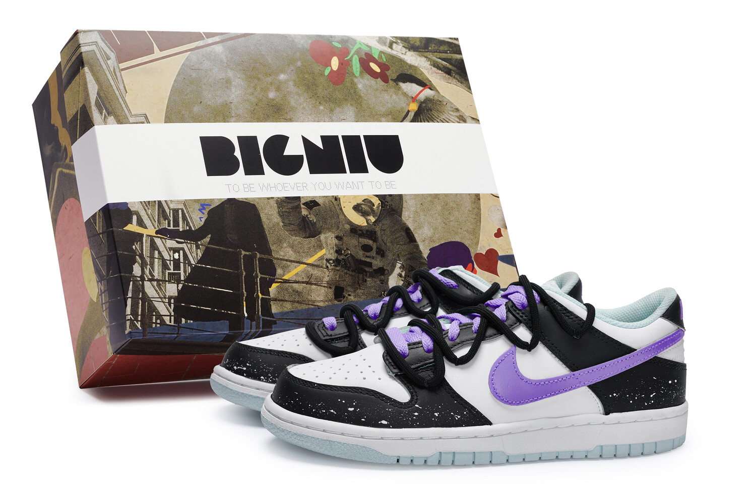 

Кроссовки Nike Dunk Skateboarding Shoes Women's Low-top Purple, красный