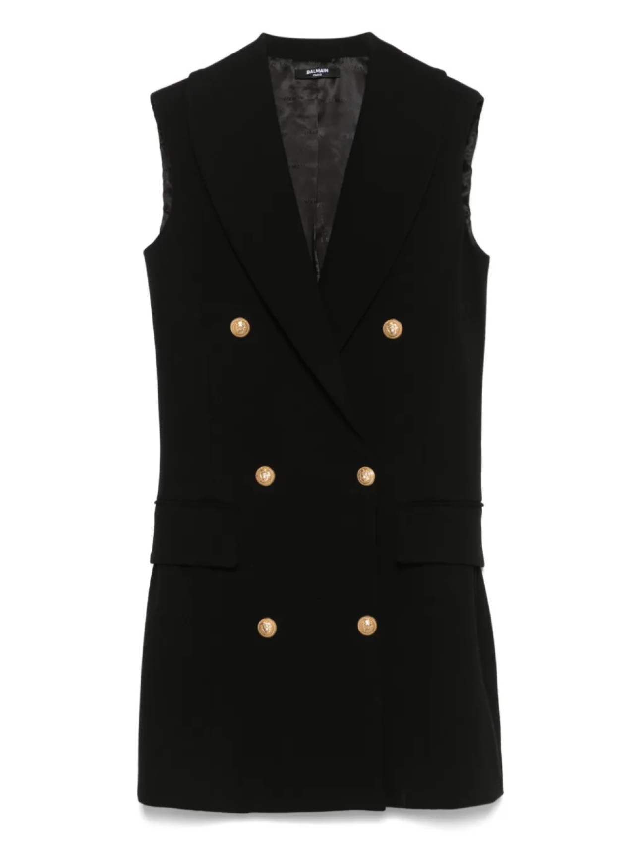 

Двубортное платье Balmain Kids, черный