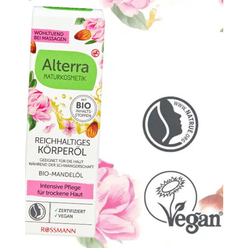 Масло для тела органический пион и органический миндаль Alterra NATURKOSMETIK, 100 ml — фото 3