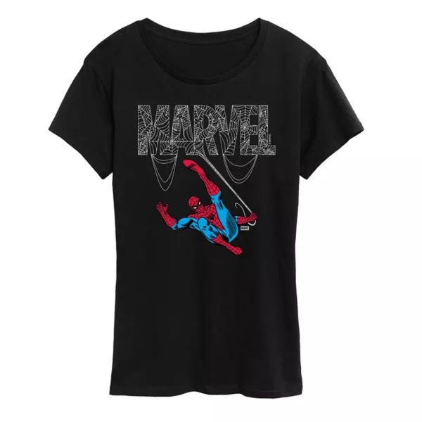 

Женская футболка с графическим логотипом Человека-паука Marvel, черный