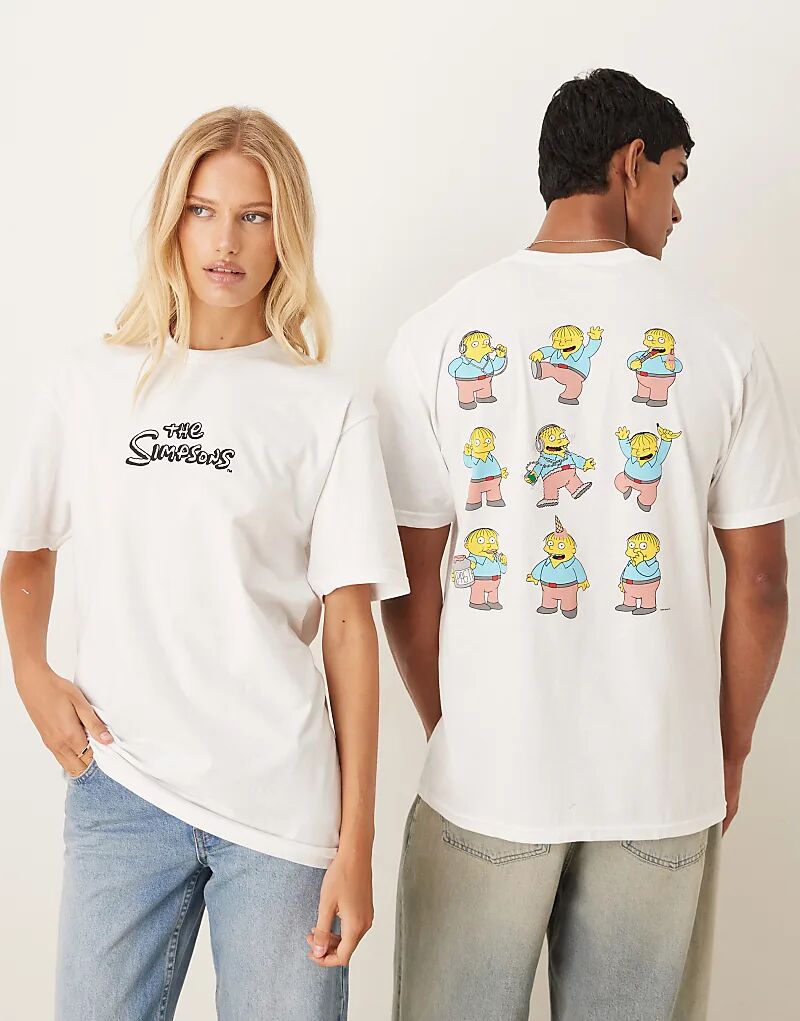 

Футболка унисекс оверсайз ASOS DESIGN с принтом Ральфа из сериала «Симпсоны» белого цвета