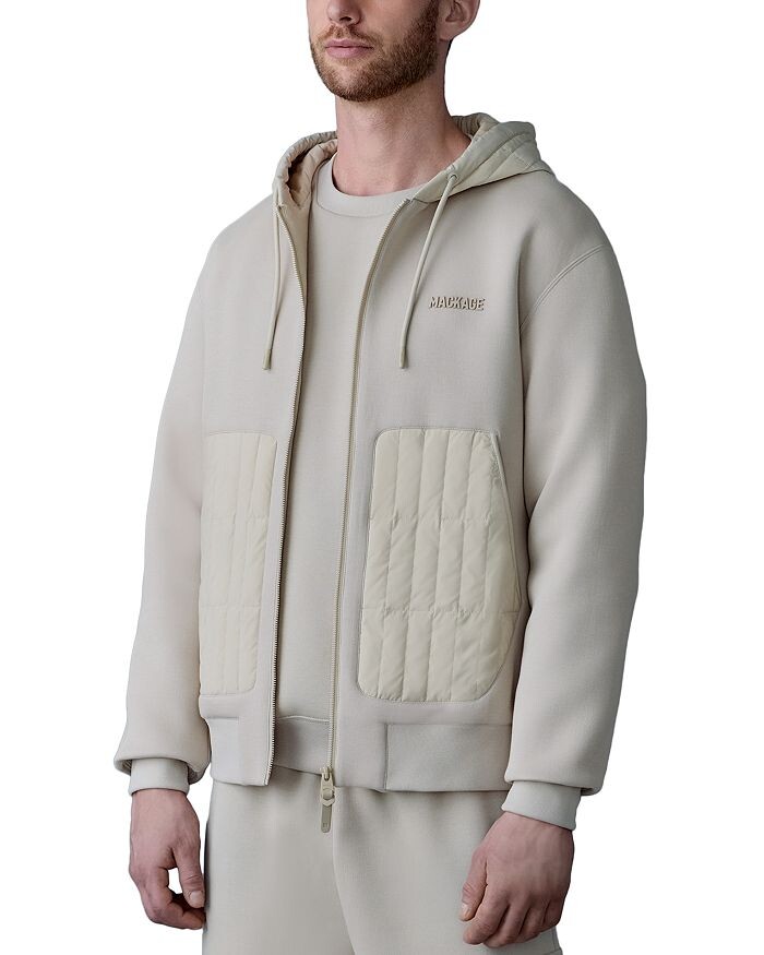 

Mackage Cruz Гибридная толстовка на молнии с вертикальным пухом, слоновая кость/кремовый