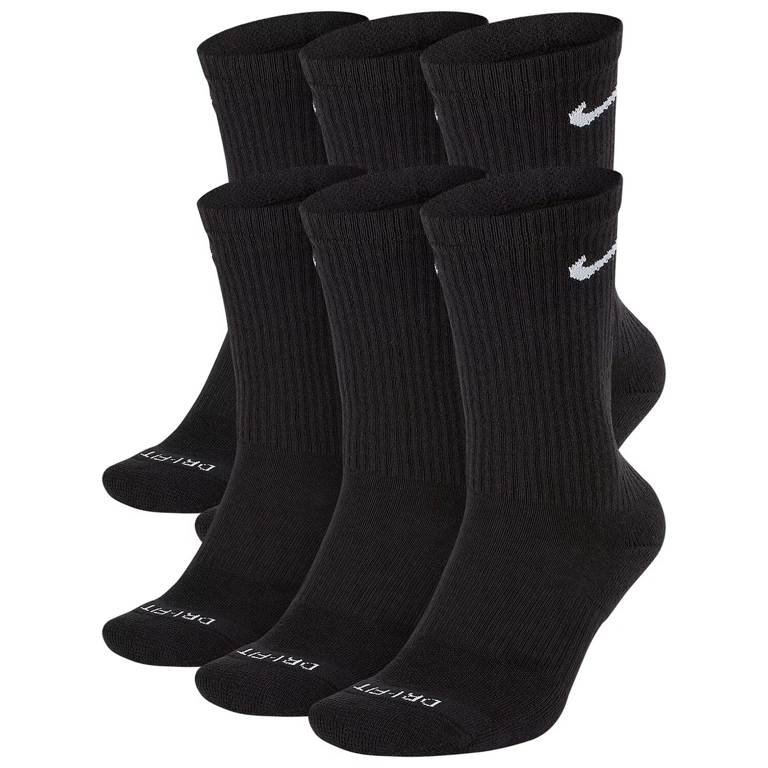 Мужские спортивные носки Everyday Plus с амортизацией, 6 пар Nike, черный — фото 4