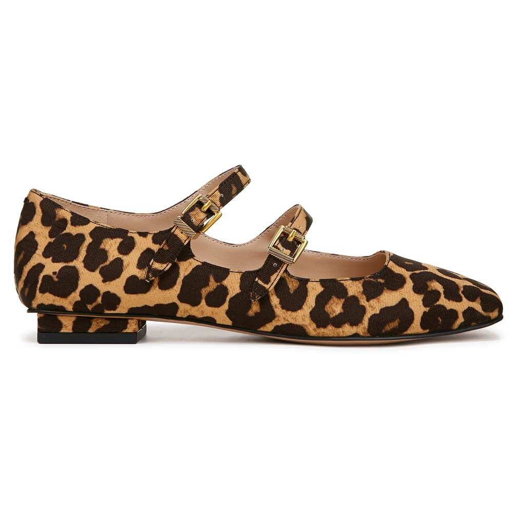 Туфли на плоской подошве с квадратным носком Tesoro Mary Jane от Franco Sarto, leopard/black — фото 2