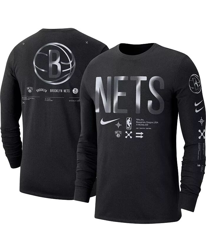 

Мужская черная футболка с длинным рукавом Brooklyn Nets Essential Air Traffic Control Nike