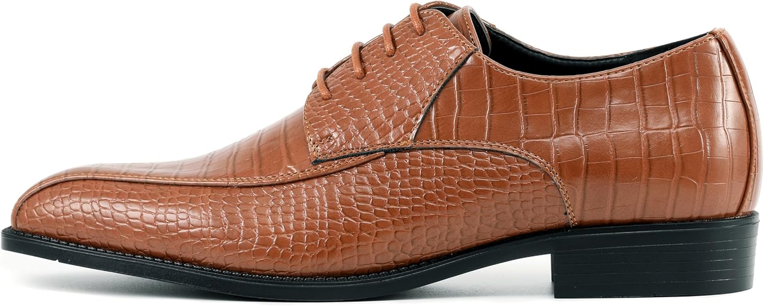 Мужские классические туфли Amali Harvey Fashion с крокодиловой кожей, Cognac — фото 2