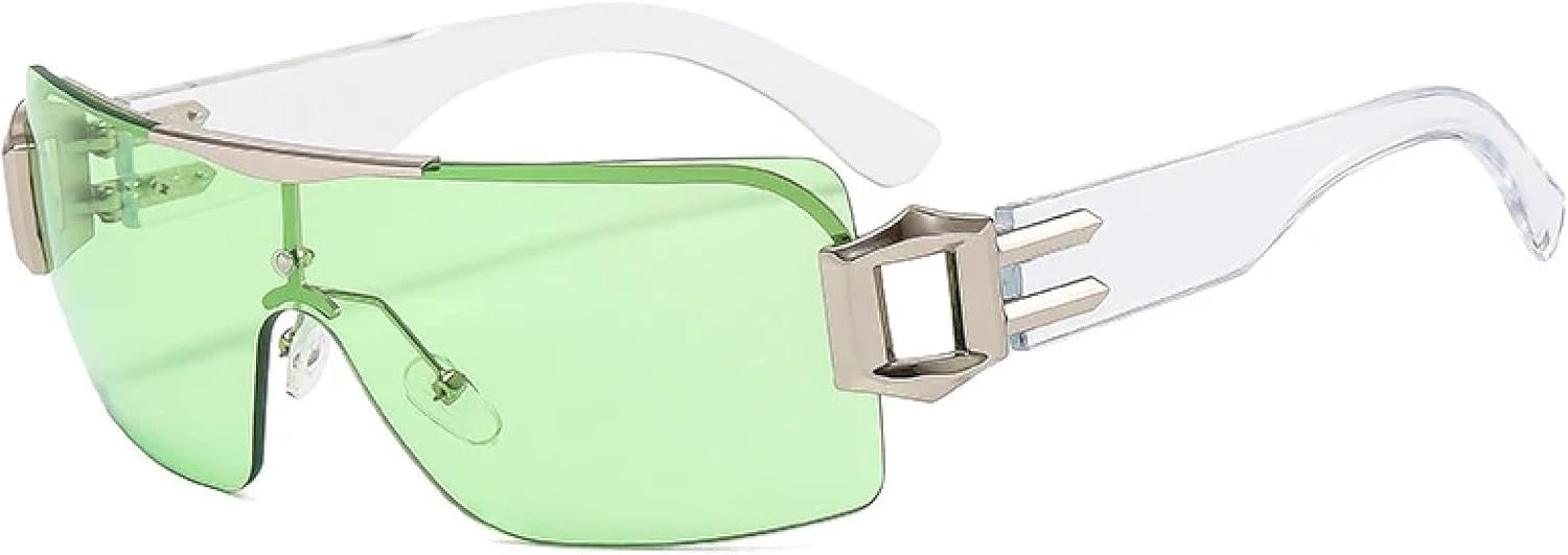 

Винтажные солнцезащитные очки большого размера для женщин и мужчин, модные и роскошные, для активного отдыха и вождения, с защитой от УФ-излучения UV400 TKKTLLT, Clear Green