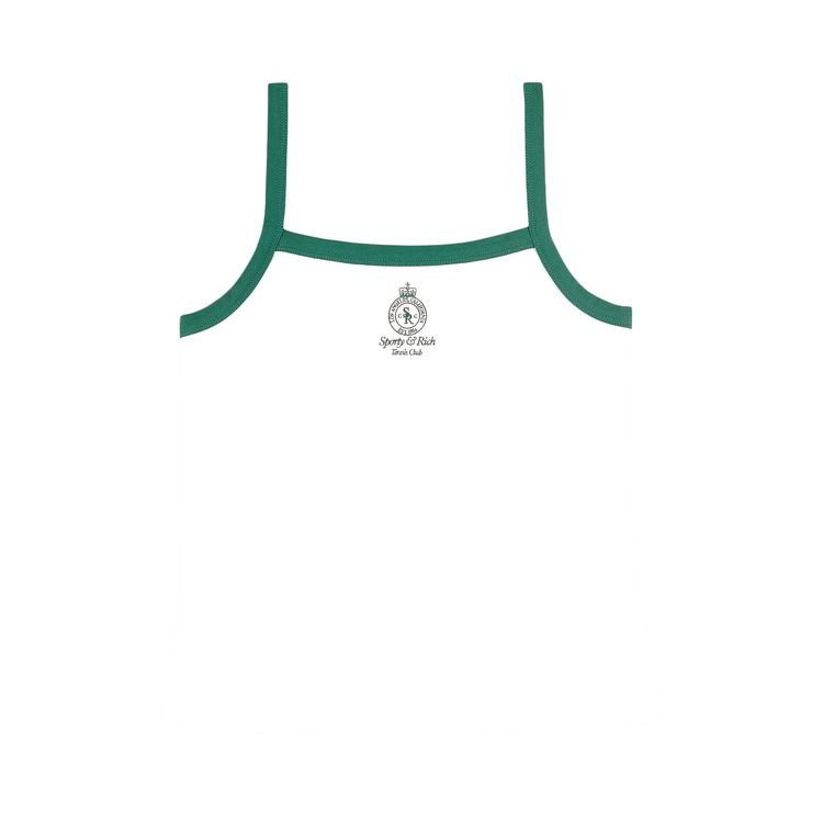 

Sporty & Rich Спортивная и богатая теннисная майка-топ из пике "Белый/Альпийский"