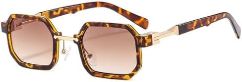 

Маленькие панк-солнцезащитные очки для женщин, модные двухцветные очки с защитой от УФ-излучения UV400, солнцезащитные очки с градиентным покрытием для мужчин MTZJH, Leopard Tea Gradient