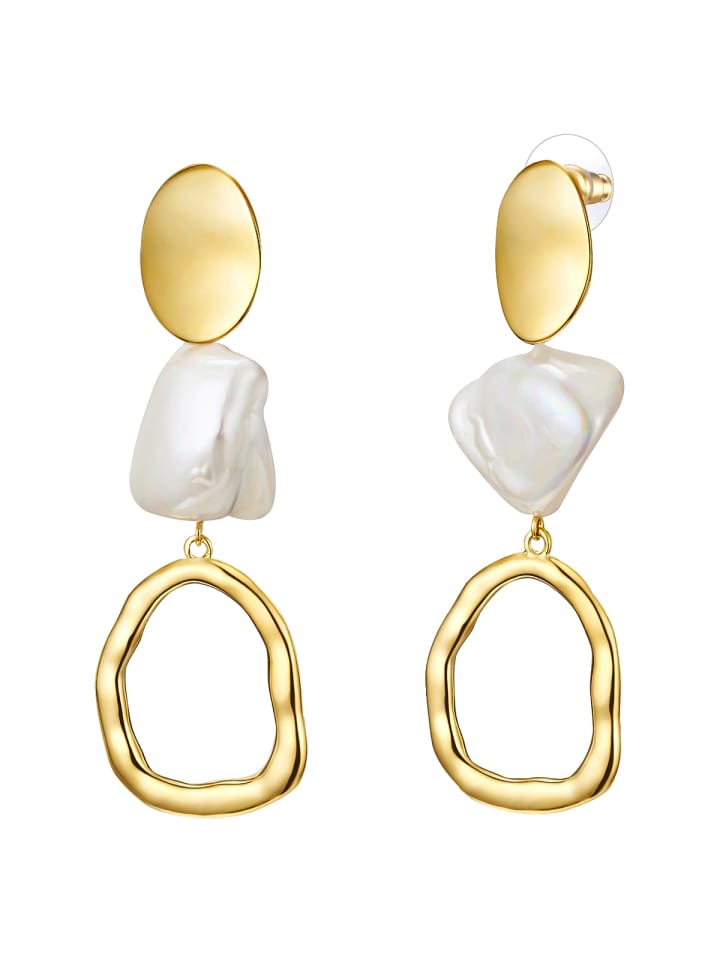 

Lulu & Jane Жемчужные серьги, металлический сплав, культивированный жемчуг в желтом золоте