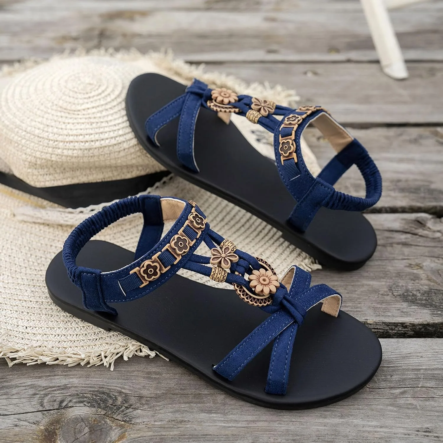 Женские летние сандалии Open Toe Flat для повседневной носки — фото 3