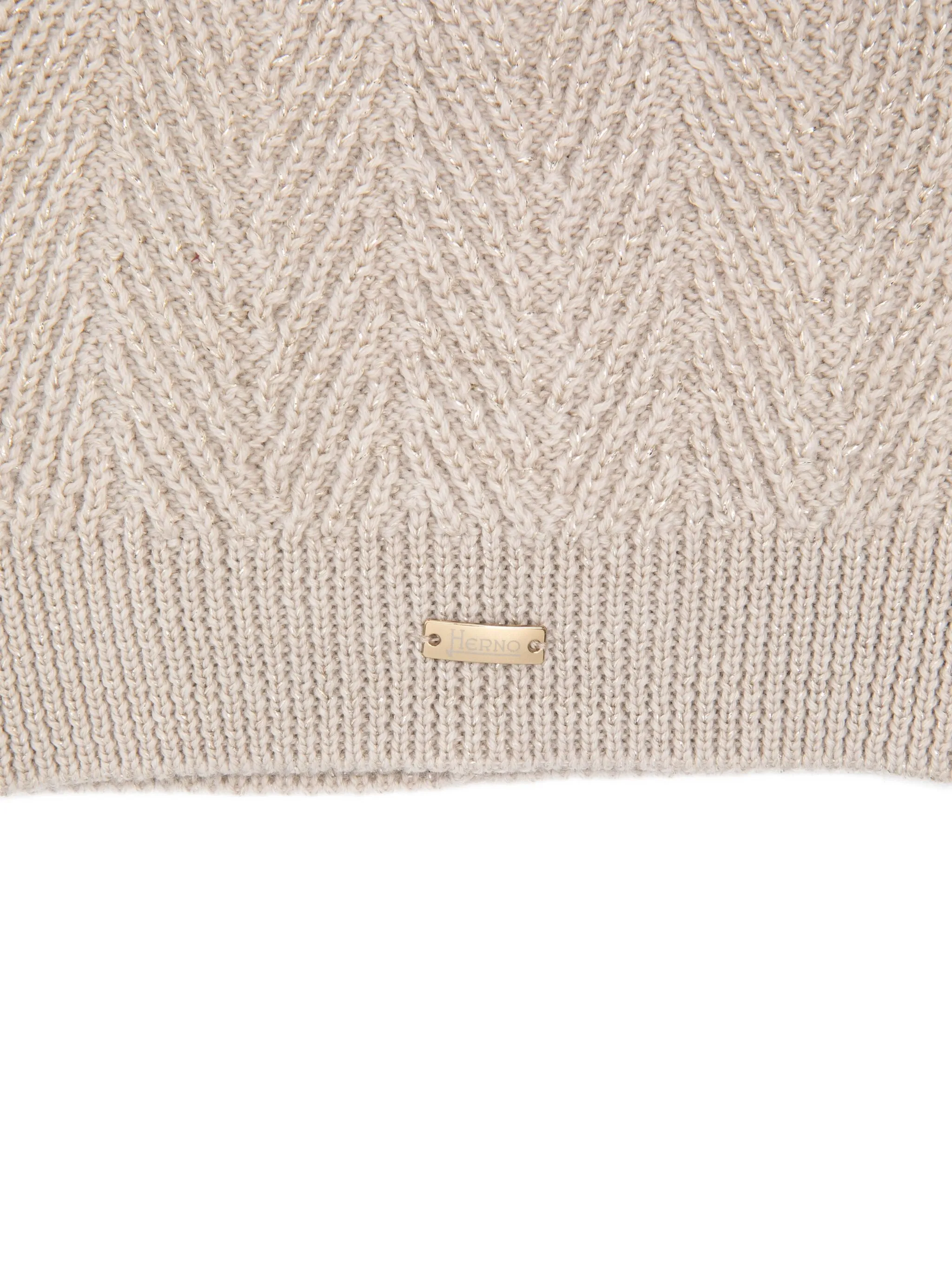 

Шапка бини с узором в елочку Herno, бежевый