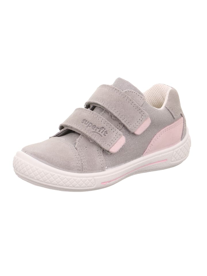 

Кроссовки на шнуровке superfit, цвет grau/rosa