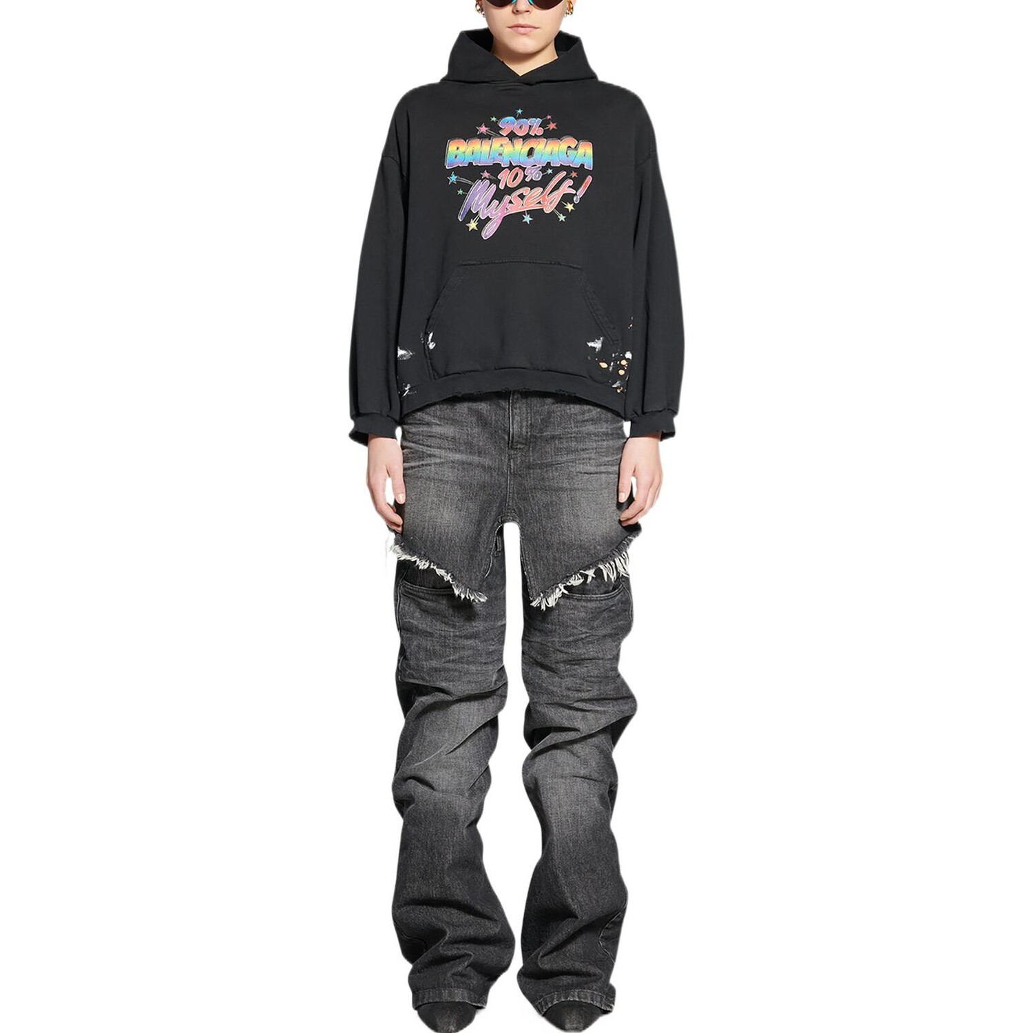 Толстовка женская Balenciaga Women's 90/10, черный — фото 3
