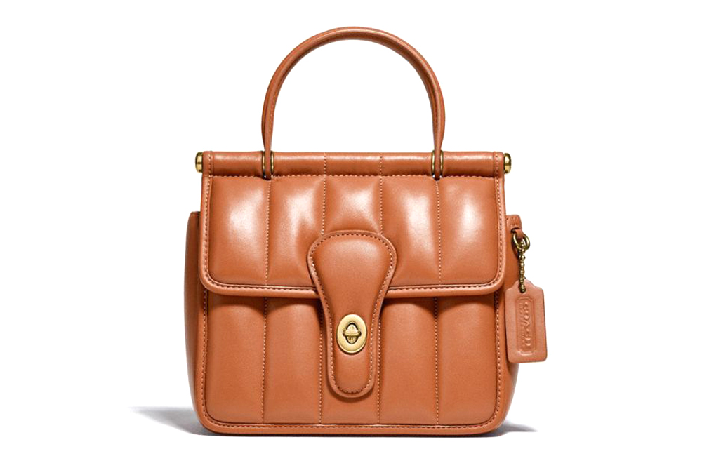 

Willis Кожаная Переносная Сумка Через Плечо, Женская Сумка На Плечо Верблюжьего Цвета COACH