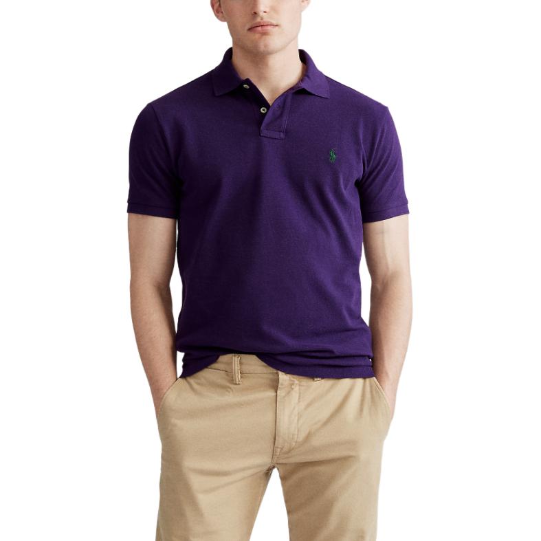 Хлопковая поло Polo Ralph Lauren, тёмно-фиолетовая — фото 4