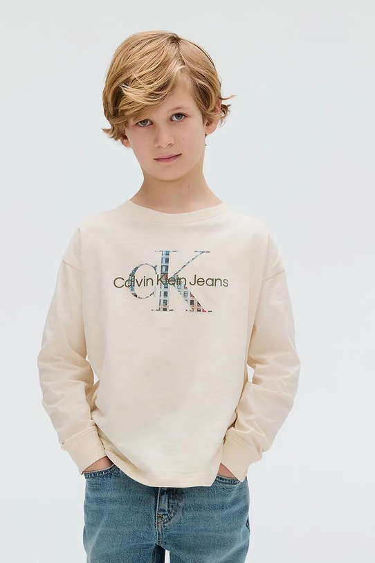 

Лонгслив Calvin Klein Jeans, бежевый