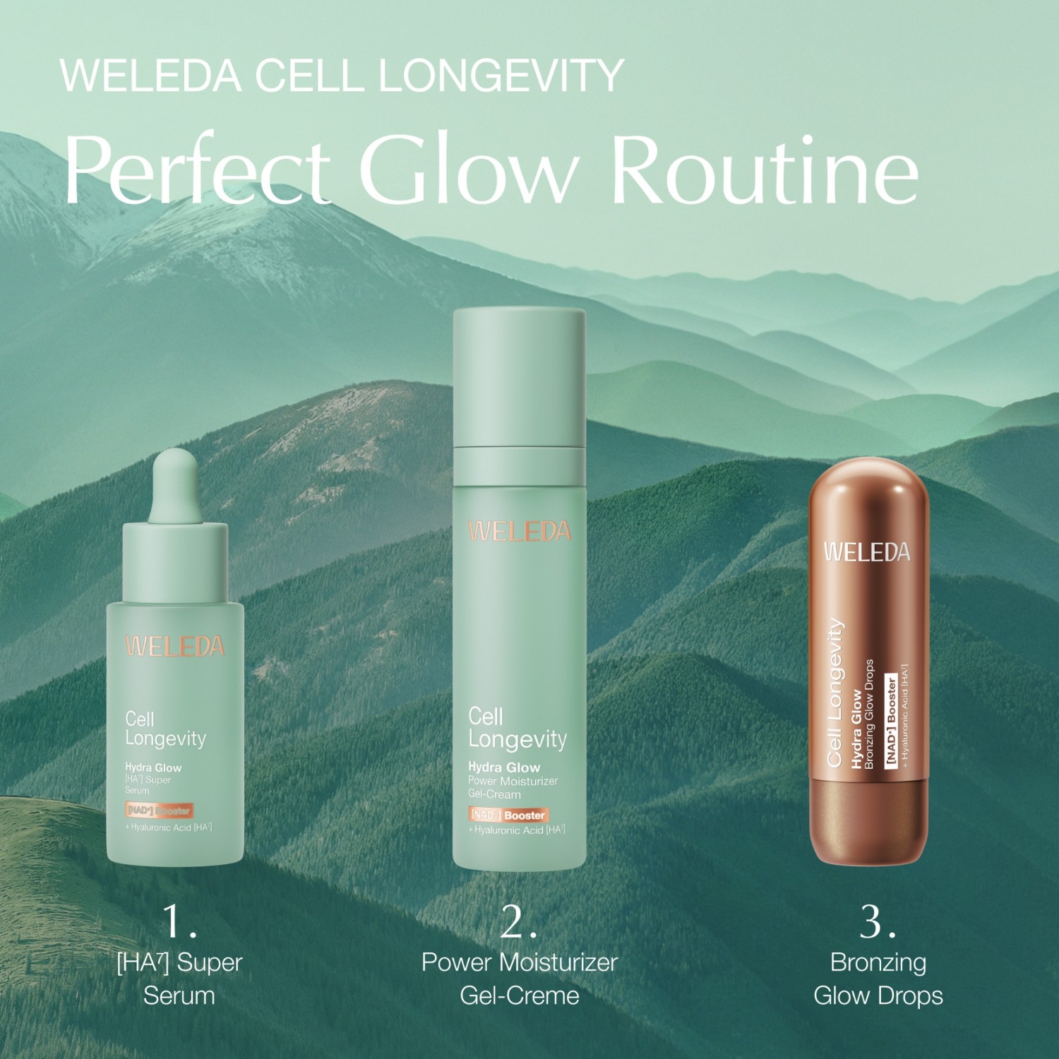 Средство для загара cell longevity hydra glow bronzing glow drops Weleda, объем 15 мл — фото 2