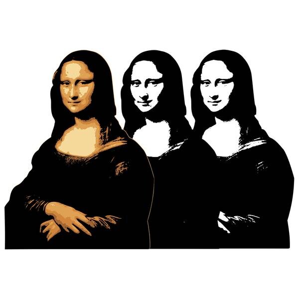 

Фреска LegendArte Mona Lisa in Schwarz und Farben, многоцветный