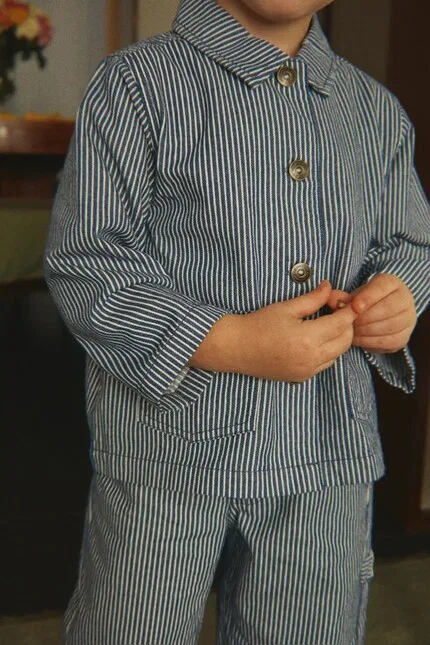 Куртка короткая из хлопка LUC SHIRT JACKET Konges Sløjd, синий