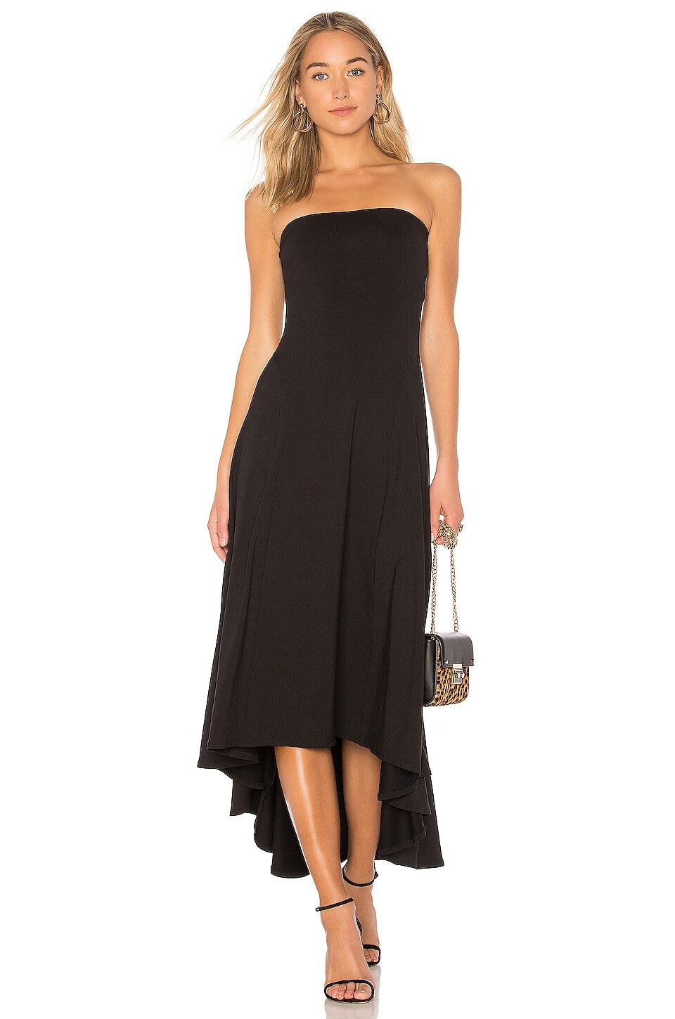 

Платье Susana Monaco Strapless Hi Low, черный