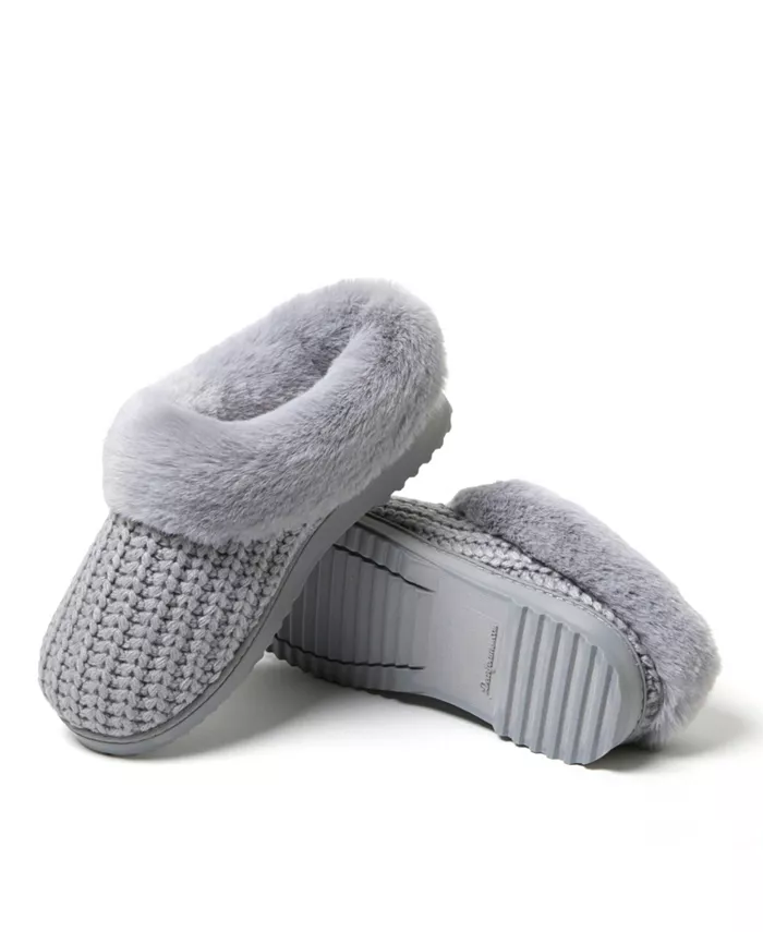 Женские домашние тапочки Hannah Festive Knit Clog Dearfoams, серый — фото 3