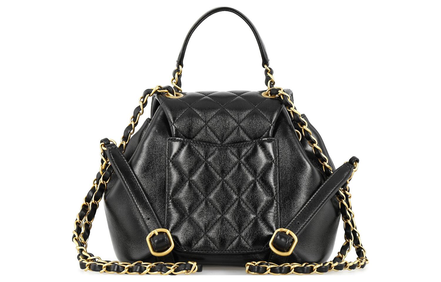 CHANEL Женский черный рюкзак из овчины — фото 4
