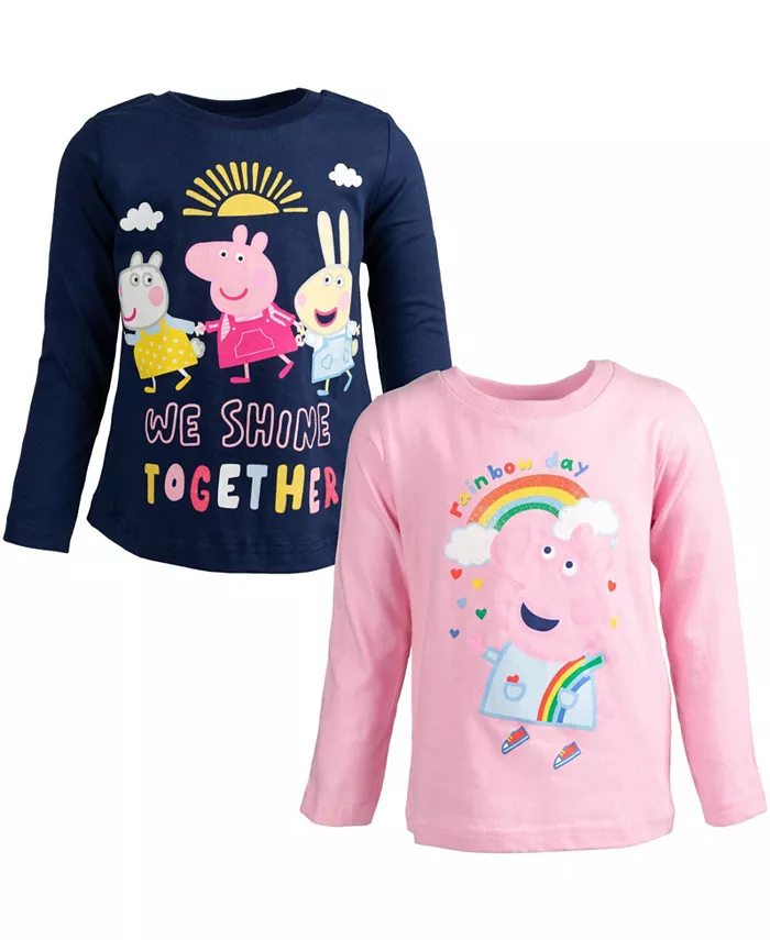 

Девочки 2 футболки в наборе Peppa Pig, мультиколор