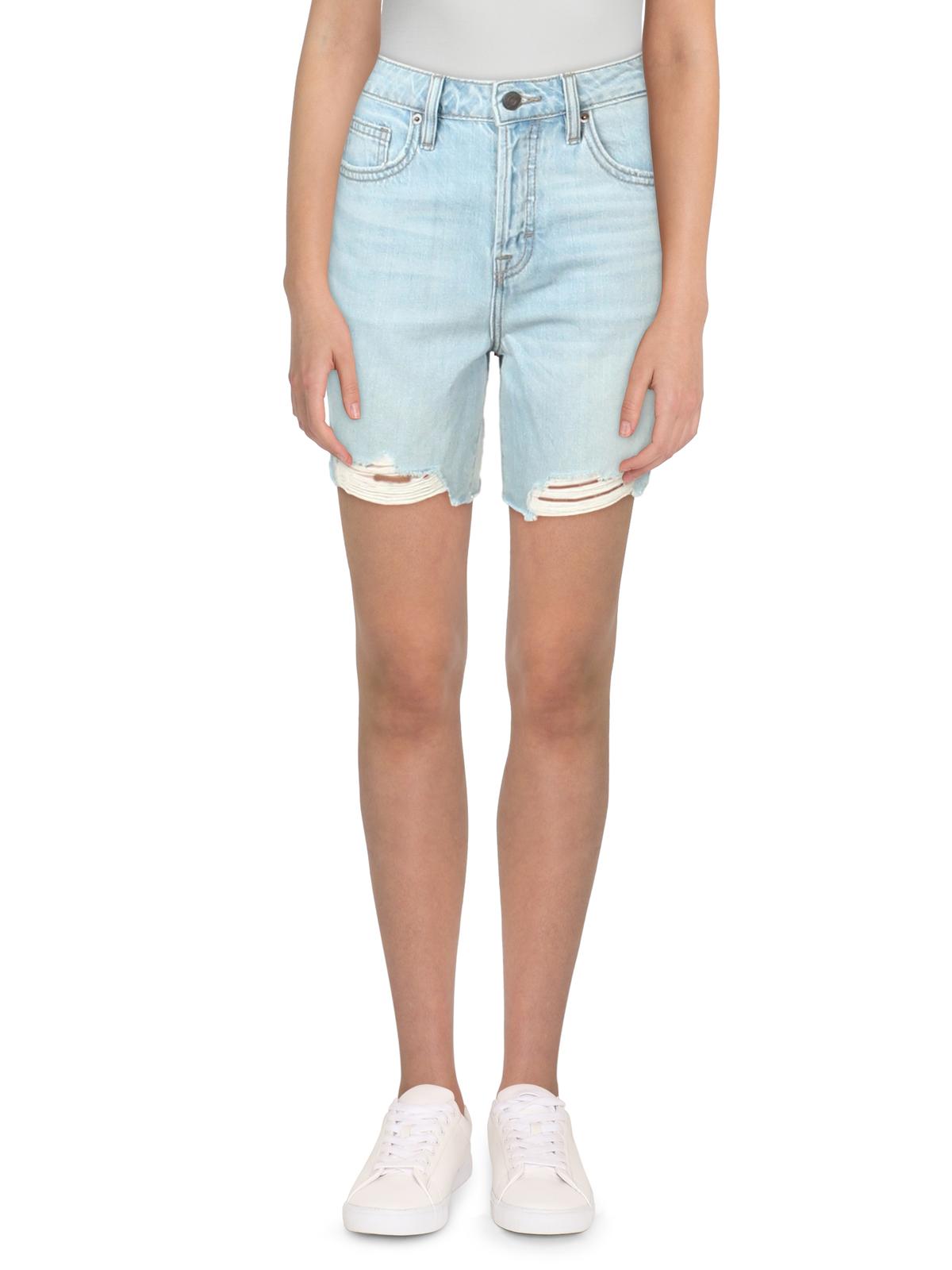 

Женские рваные шорты Mom Denim Hidden Jeans, светло-голубой
