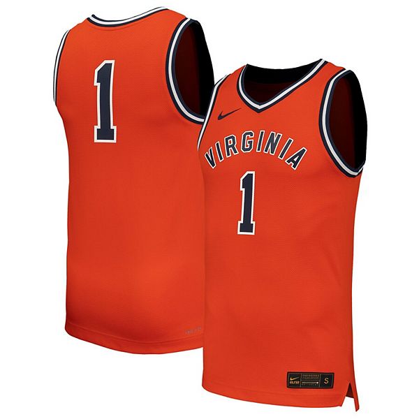 Мужская баскетбольная форма Virginia Cavaliers #1 оранжевая реплика Nike — фото 2