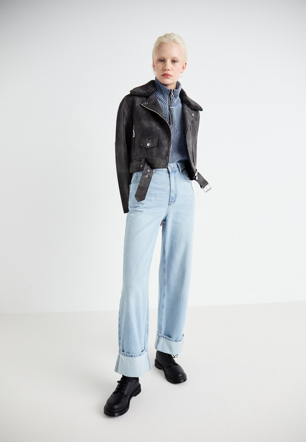 

Куртка из искусственной кожи ONLMACY WASHED BIKER ONLY, темно-серый