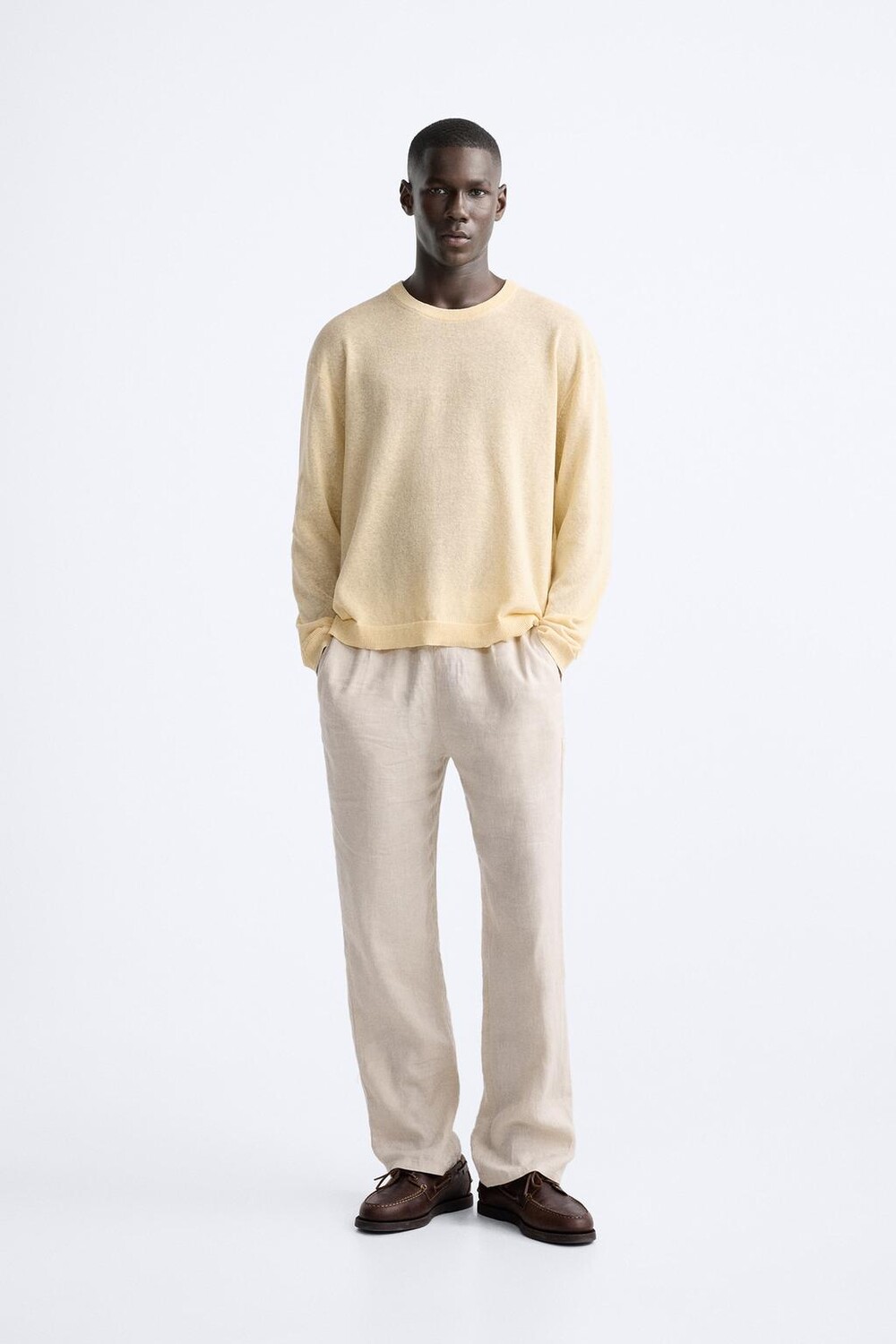 

Свитер из льна ZARA, желтый