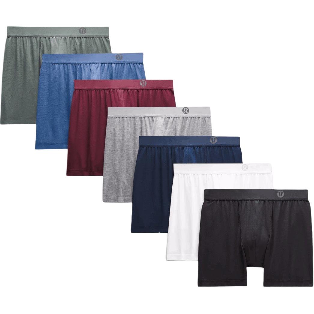 

Трусы AIM для мужчин, 1 комплект (7 штук в упаковке) Lululemon, 7 pack (белый/garnet красный/denim синий/forest зеленый/true marine синий/gull серый/черный/blht/dkf)