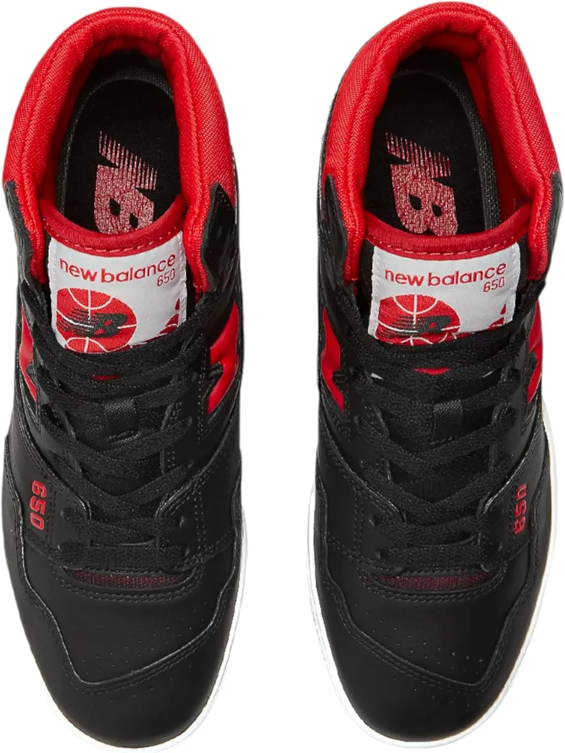 Мужские кроссовки New Balance BB650 V1, белый/черный/красный — фото 4