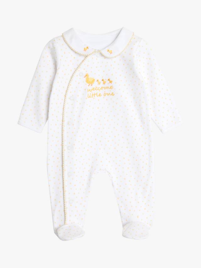 

Детский комбинезон с вышивкой уточки из хлопка JoJo Maman Bébé, White