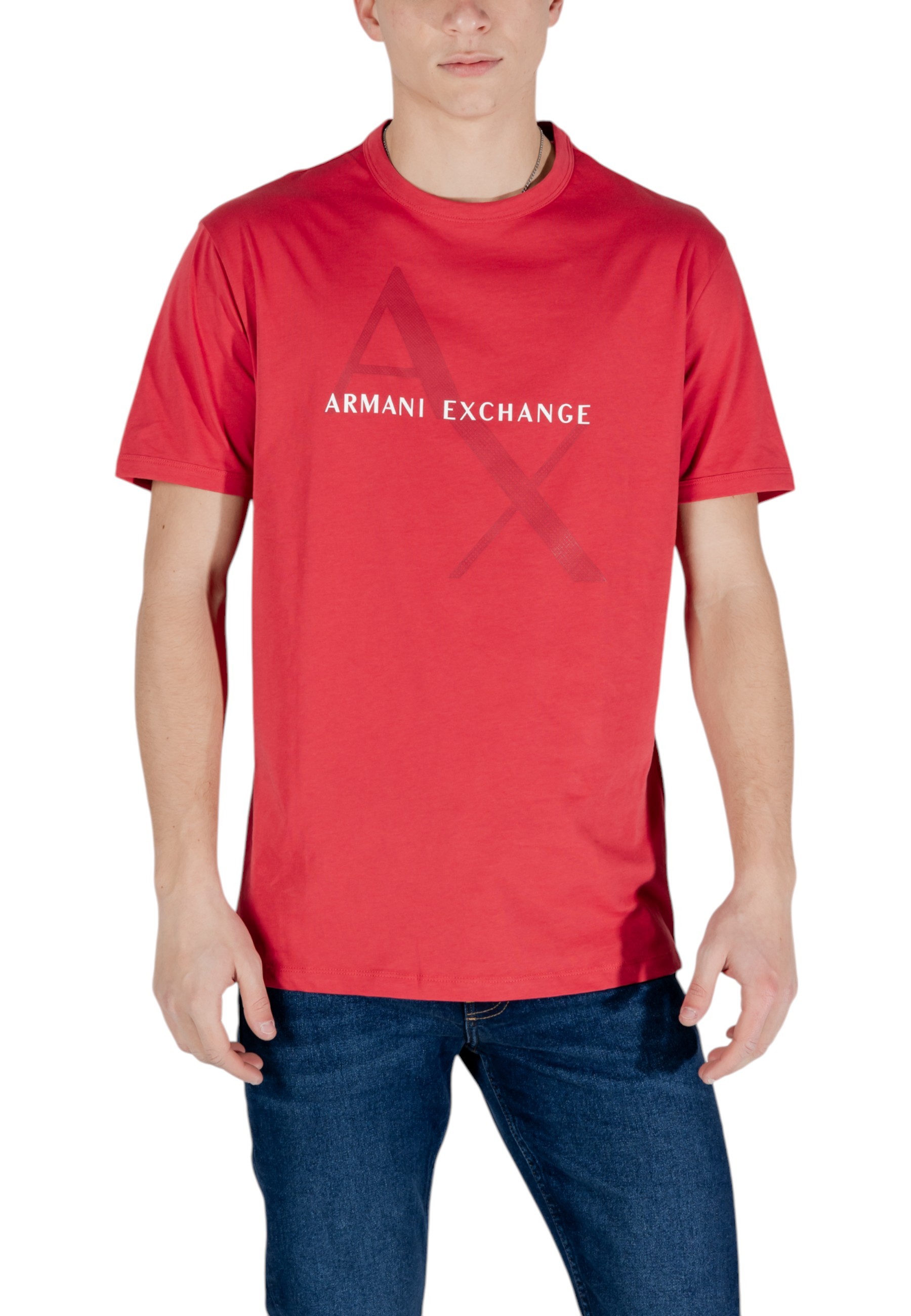 

Футболка мужская Armani Exchange с фирменным принтом, розовый