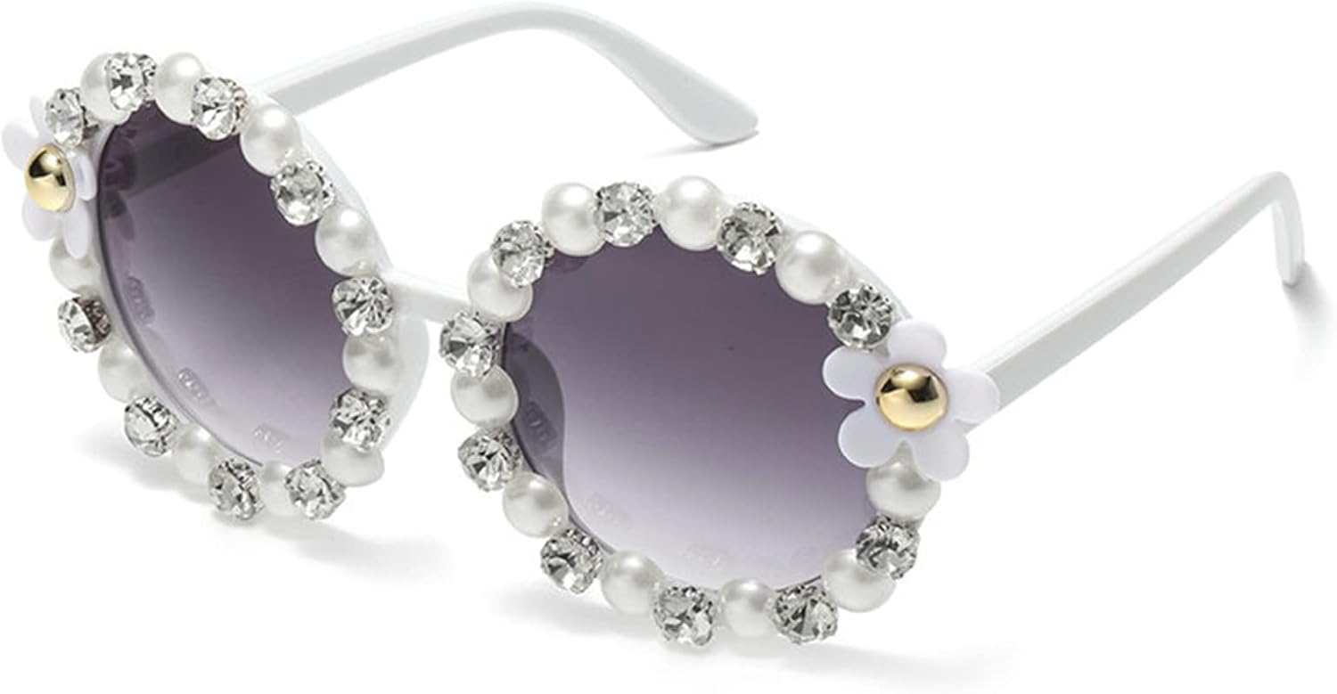 

Солнцезащитные очки Willochra с жемчужным цветком, хрустальной оправой и блестящими бриллиантами для женщин, большая оправа, винтажные солнцезащитные очки со стразами, C4