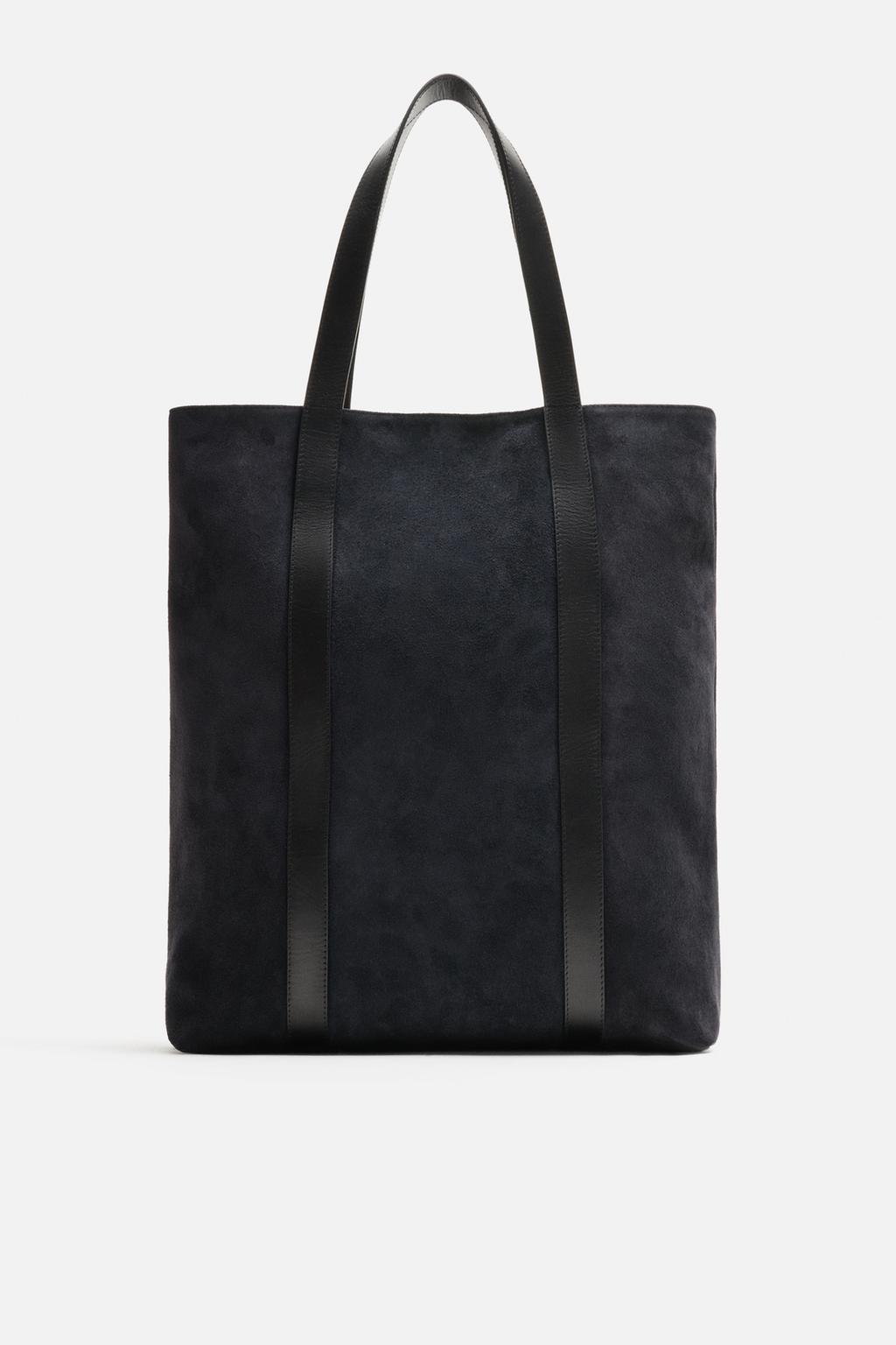 

Кожаная сумка для покупок ZARA, синий