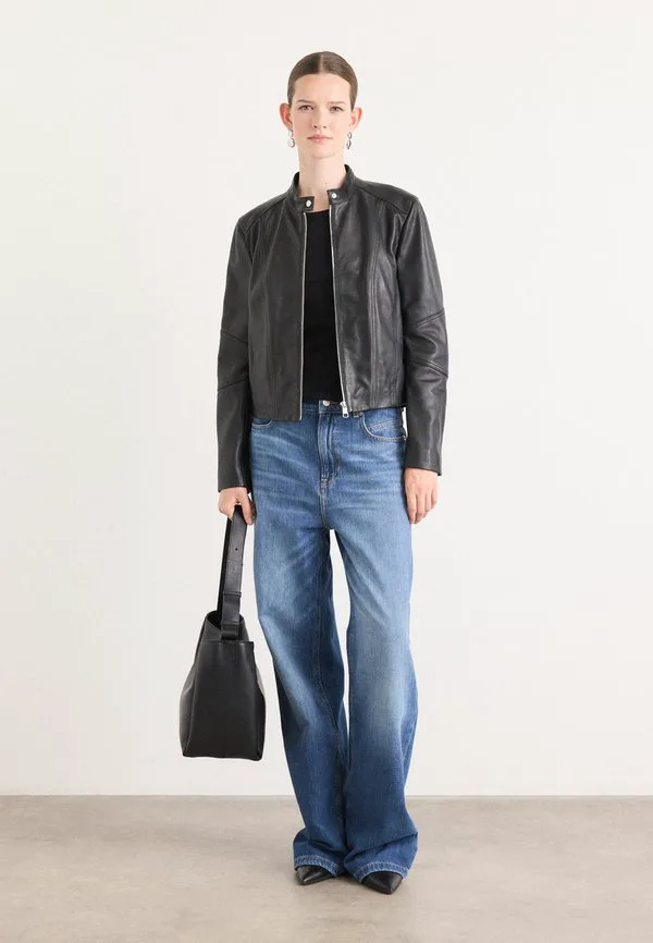 Кожаная куртка saleste Boss, Black — фото 2