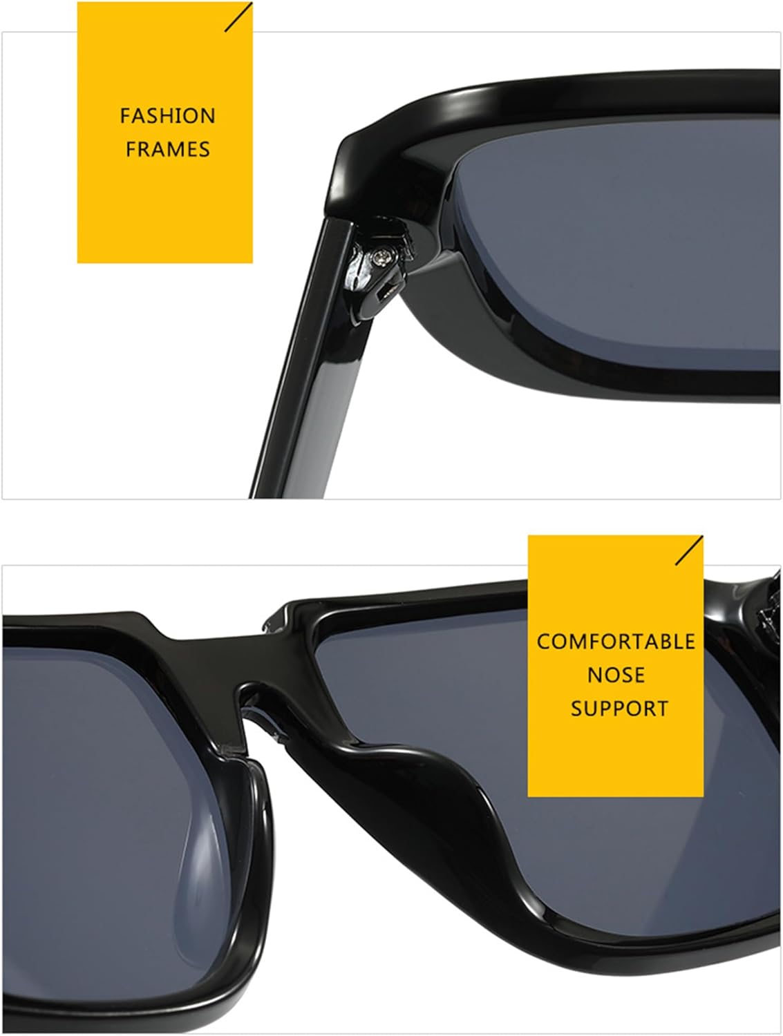 

Солнцезащитные очки Bullabulling в стиле ретро с плоской верхней частью для женщин и мужчин, большая оправа, классические винтажные солнцезащитные очки 70-х годов, Black/Tea