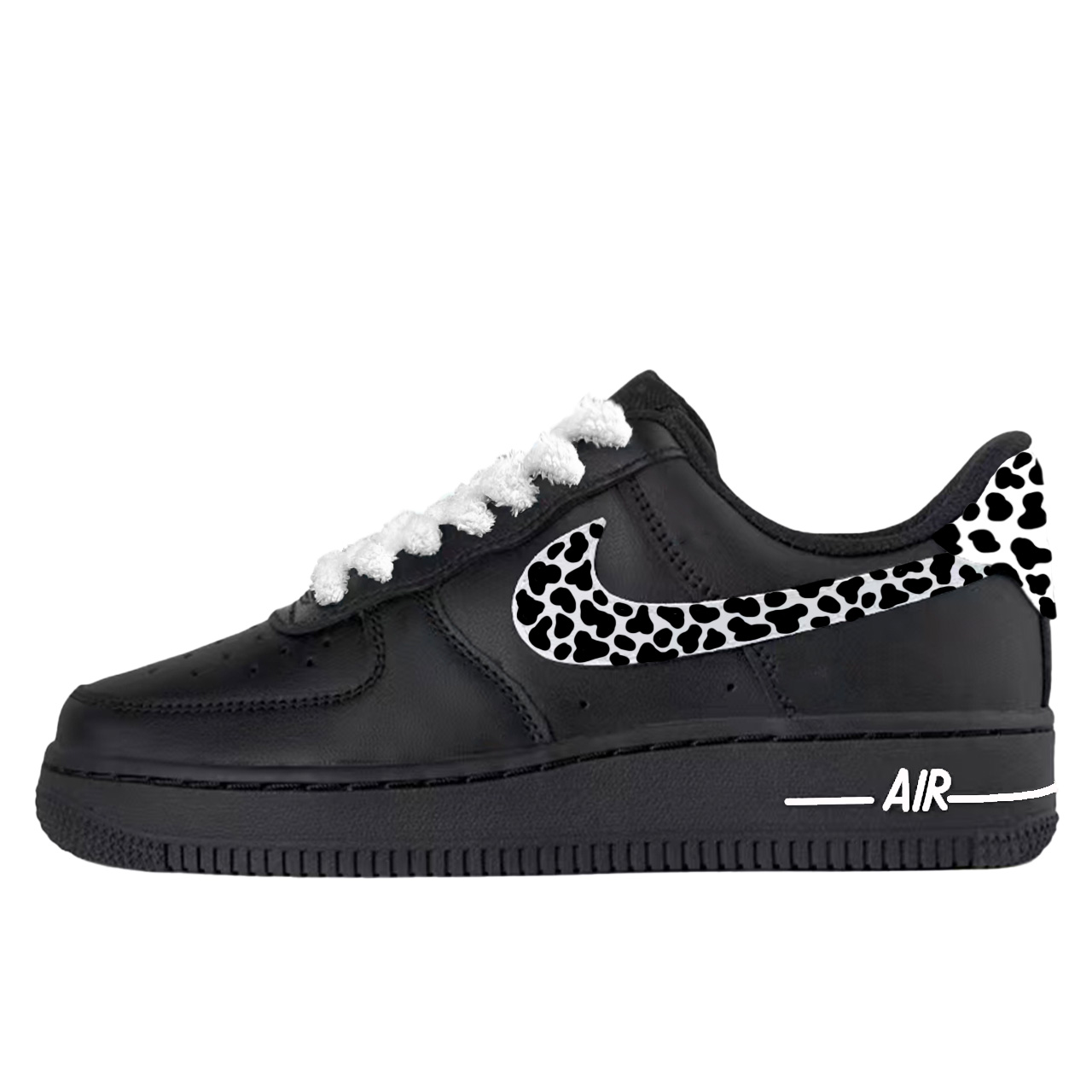 

Nike Air Force 1 Night Snow Leopard Print Abrasion Resistant Low top Skateboard Shoes Unisex Black White