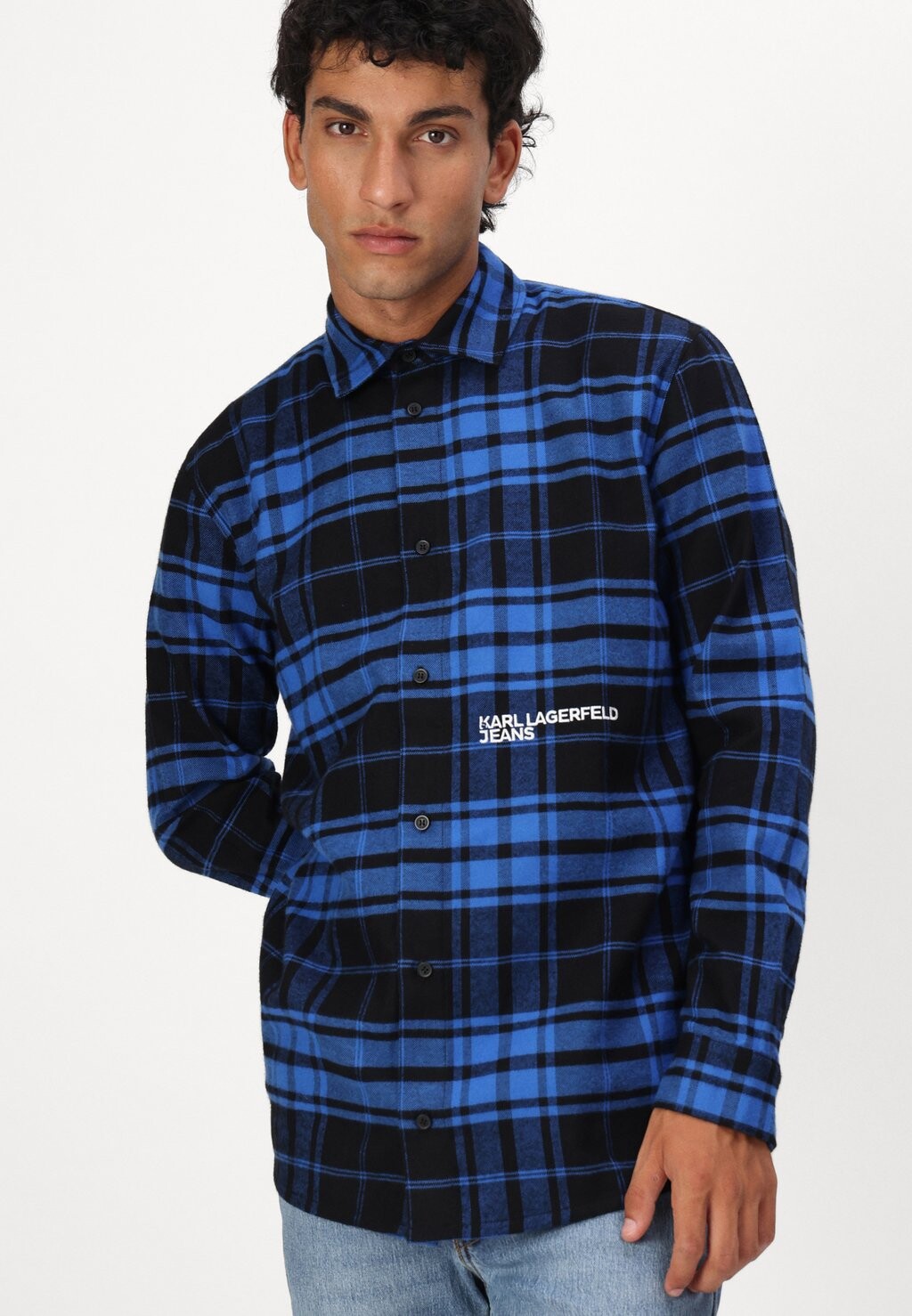 

Рубашка KLJ REGULAR CHECK SHIRT Karl Lagerfeld Jeans, синий