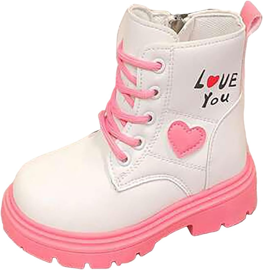 

Детские ботильоны IWIHMIV для девочек, хлопковые с боковой молнией, невысокий каблук, теплые уличные ботинки для детей, White