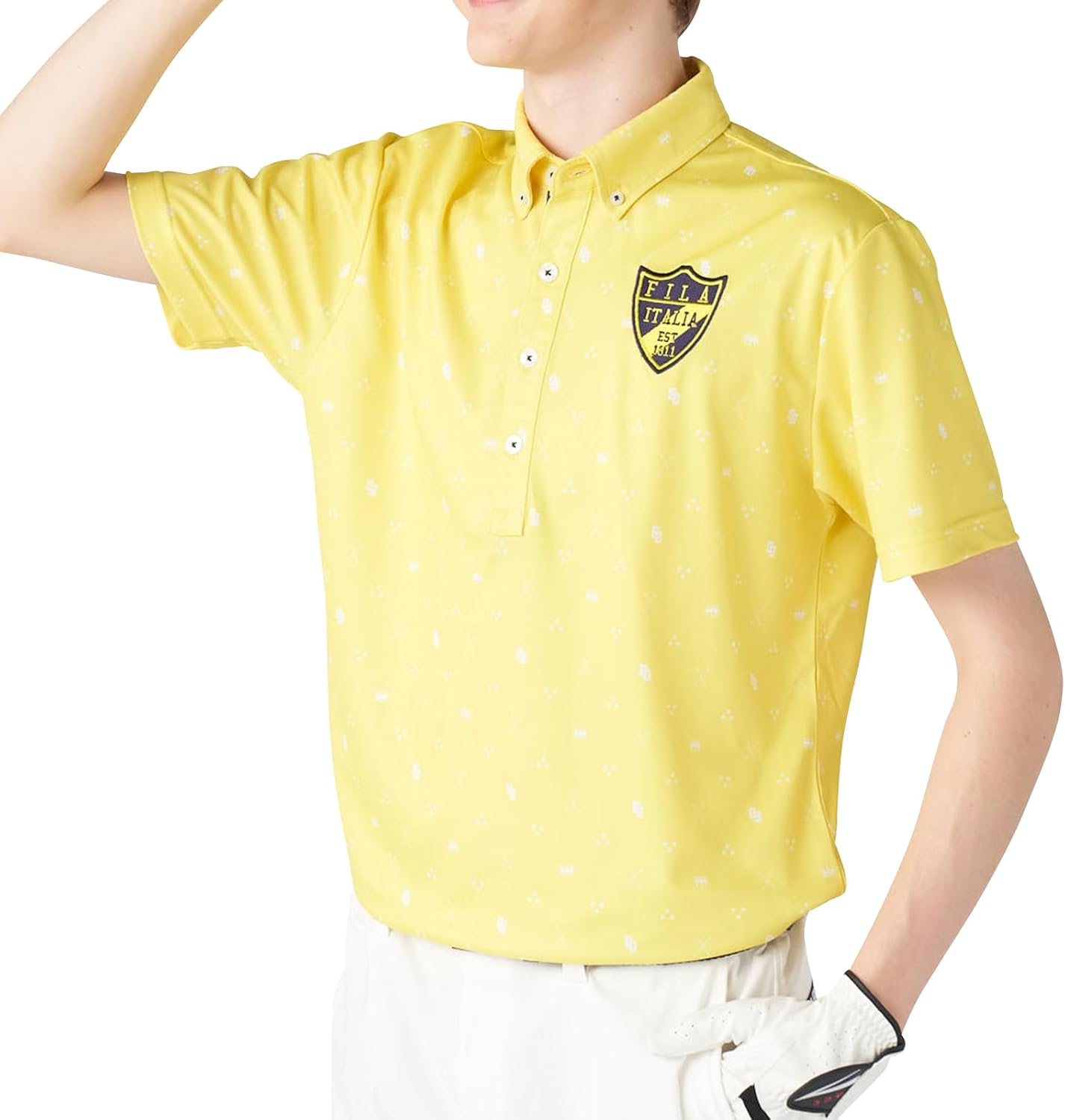 

Мужская рубашка-поло Fira Golf 745520W, теплоизоляция, приятная на ощупь, защита от УФ-излучения Fila Golf, желтый