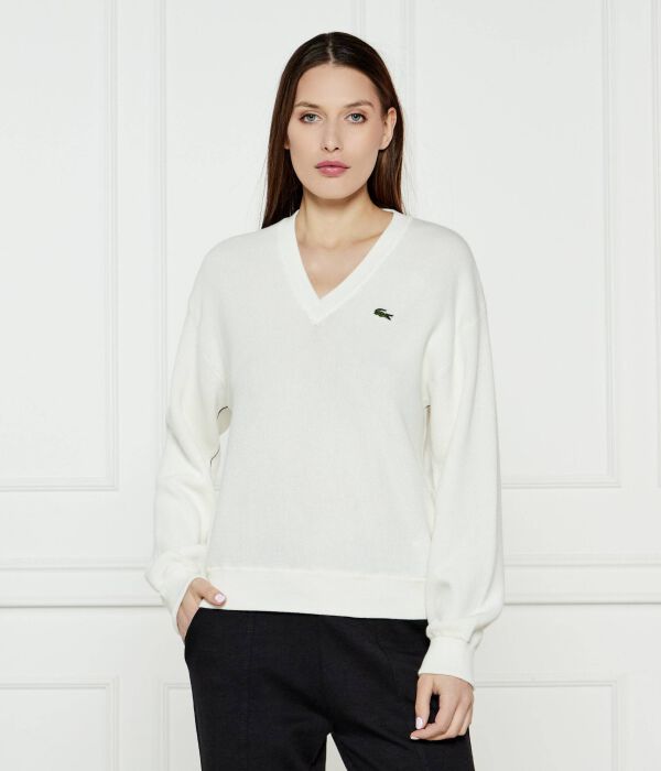 

Пуловер женский Lacoste с логотипом бренда, экрю