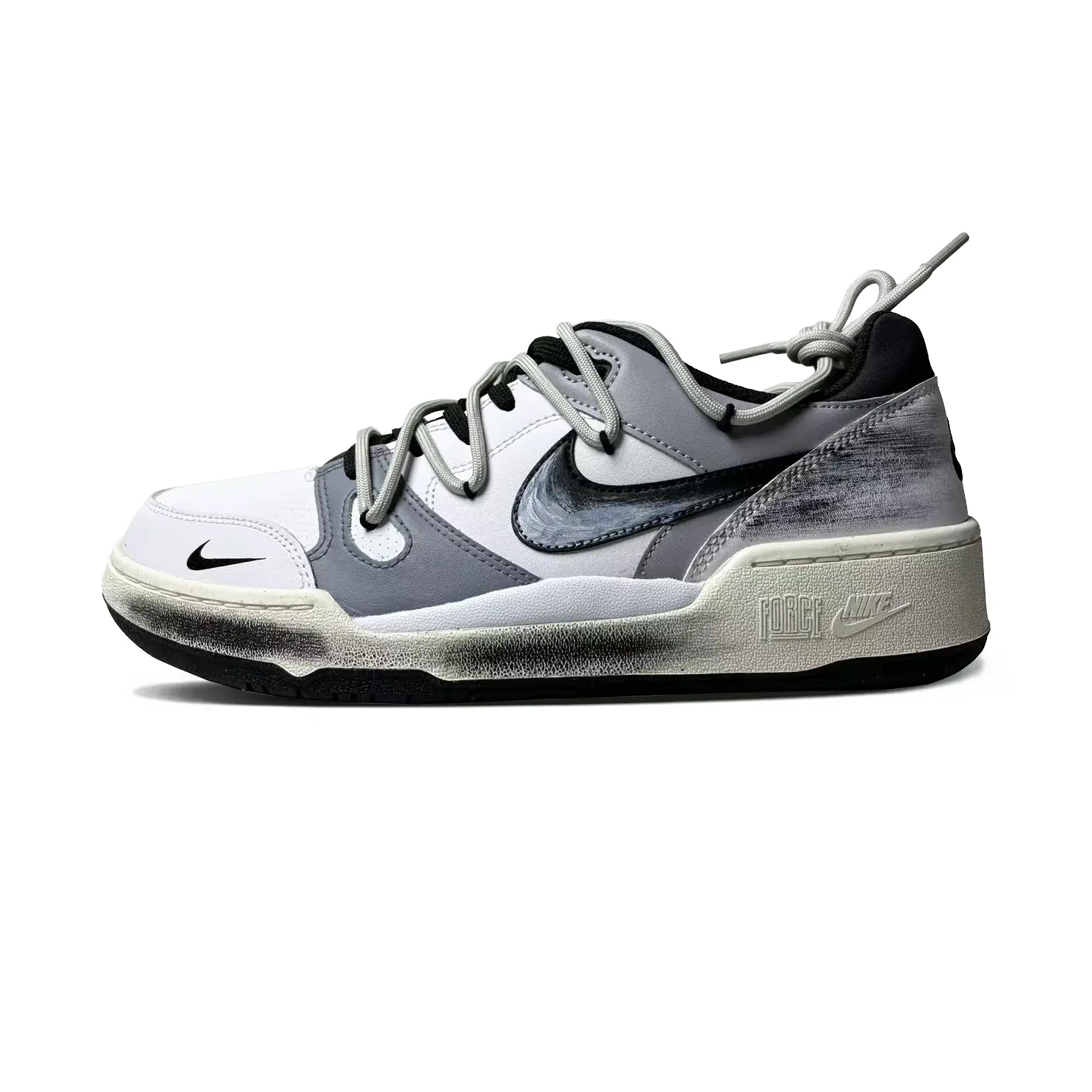 

Кроссовки Nike Full Force Skateboarding Shoes Men Low-top White/gray/black, серый