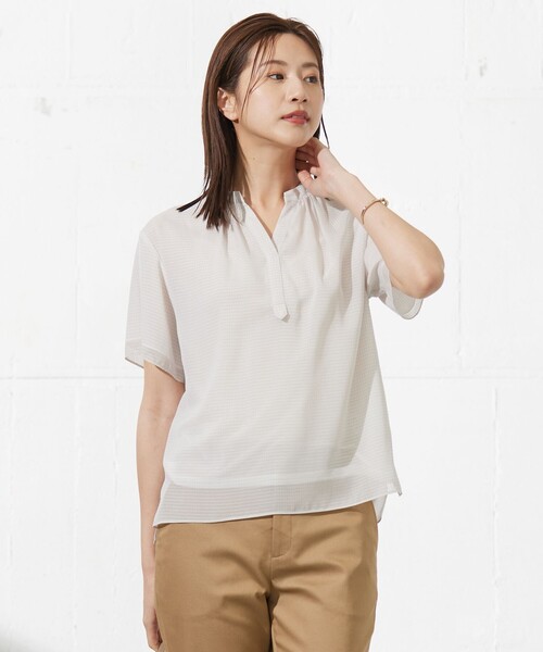 

Футболка быстросохнущая в клетку J.PRESS Ladies, светло-серый