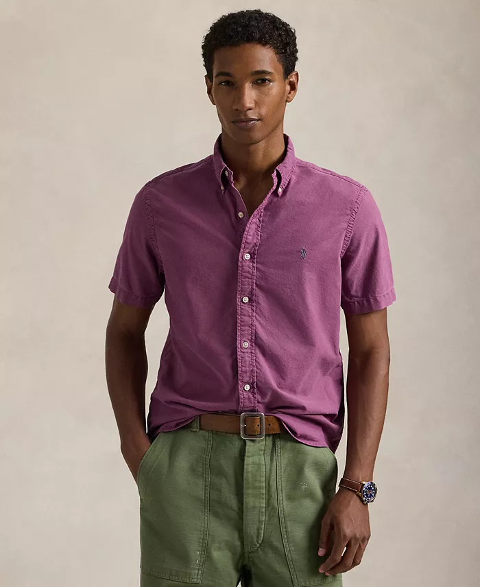 

Мужская классическая рубашка Oxford с эффектом garment-dye Polo Ralph Lauren, зеленый