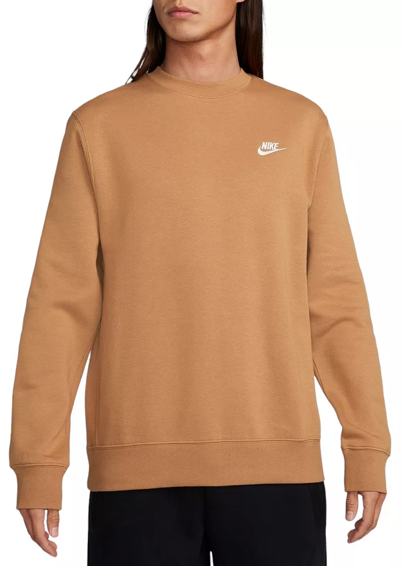 

Мужская флисовая толстовка с круглым вырезом Nike Sportswear Club, цвет Flax